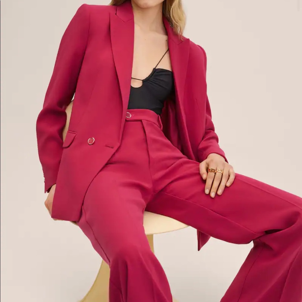 Mango pink wide leg trousers